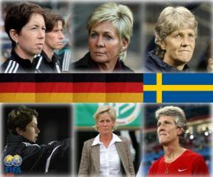 yapboz Kadın futbol 2010 (Maren Meinert, Silvia Neid, Pia Sundhage) için Yılın FIFA Dünya Coach Aday